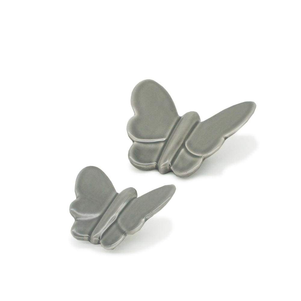 Papillon en céramique gris