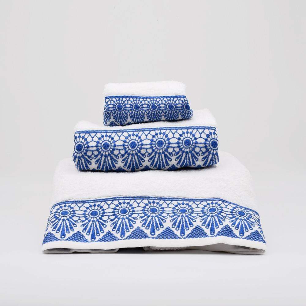 Parure de bain 600gr - Blanche et bleue