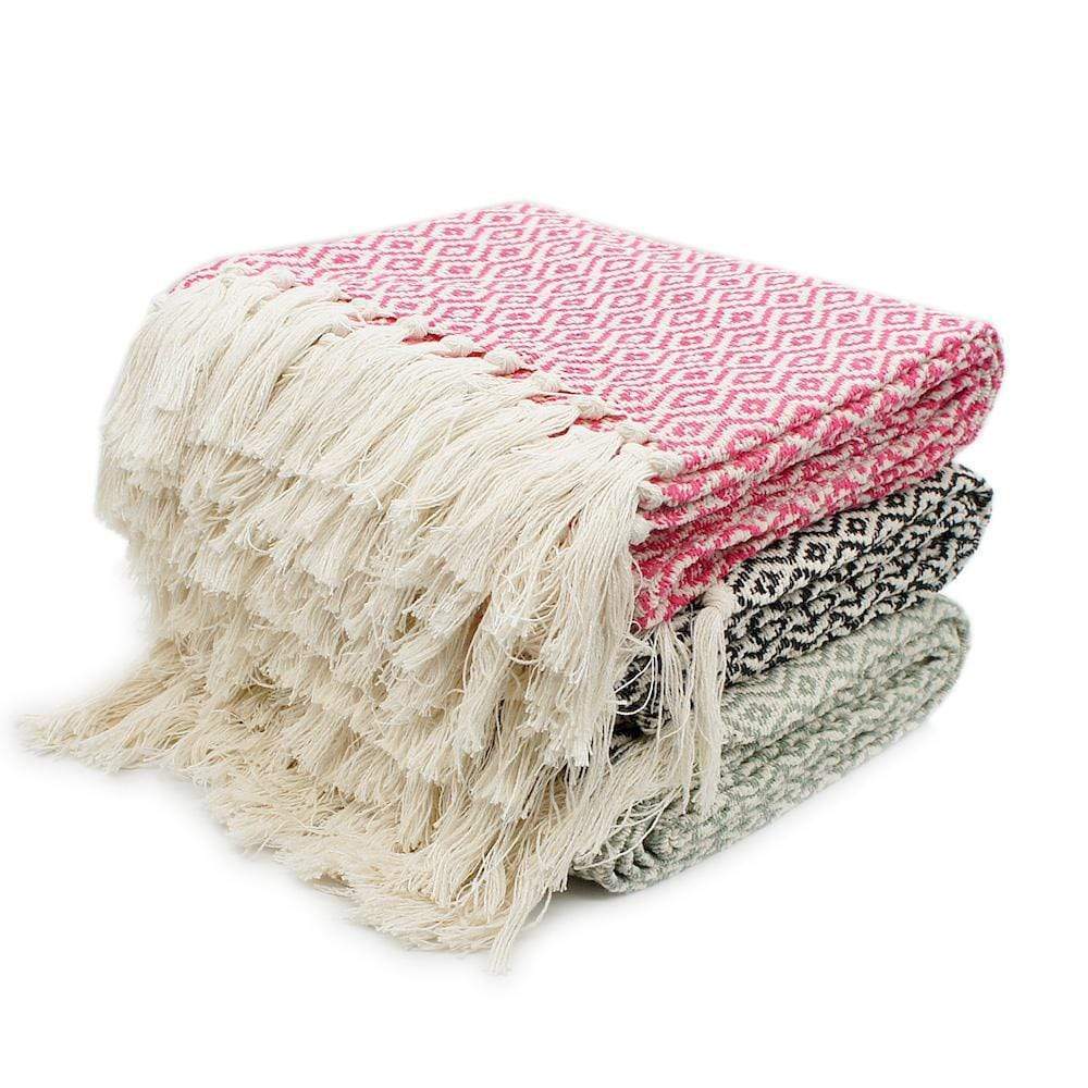Plaid en coton "Losango" - Vert clair