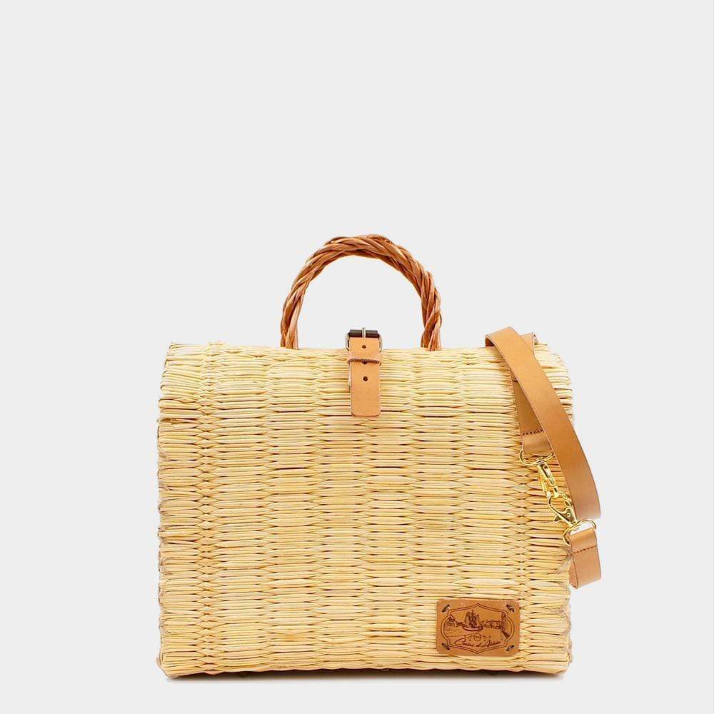 Sac cabas en jonc 22cm - Naturel