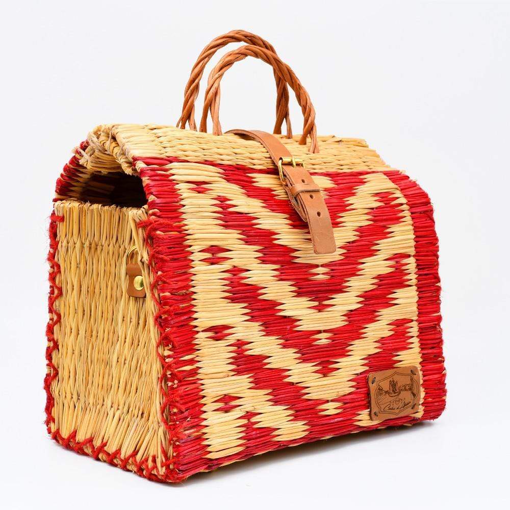 Reed Shopping Bag 11.8'' - Red & Natural