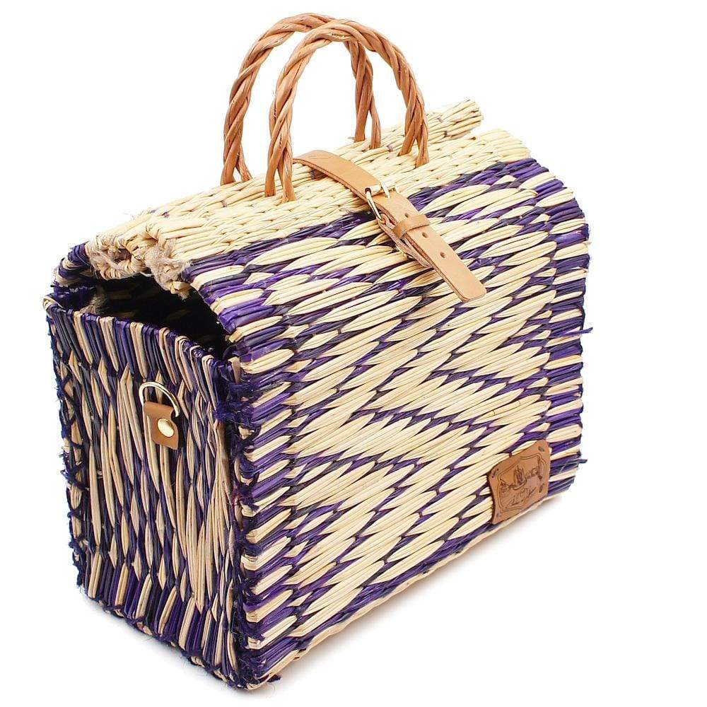 Reed Shopping Bag 11.8'' - Purple & Natural