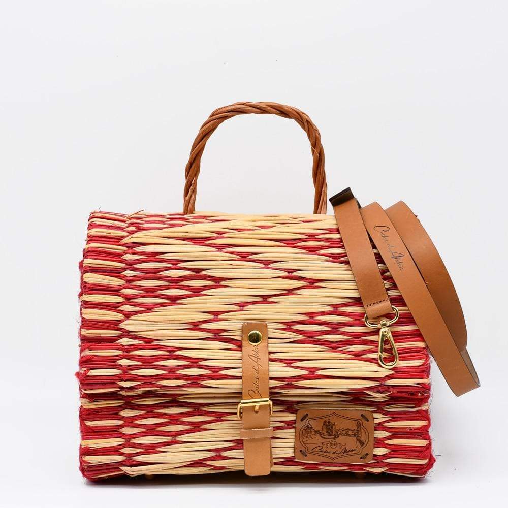Reed Satchel Bag 9.8'' - Red & Naturel