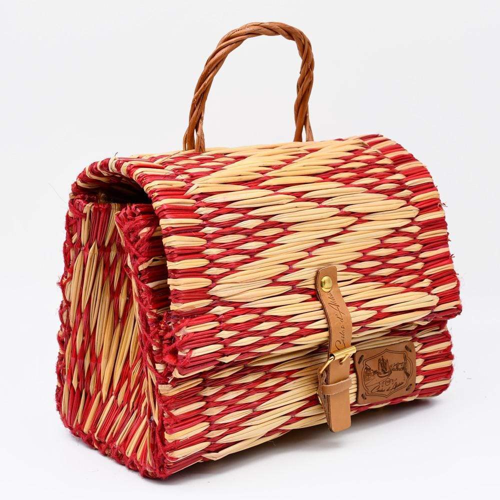 Reed Satchel Bag 9.8'' - Red & Naturel