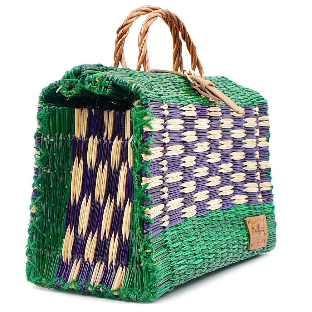Reed Shopping Bag - 33cm - Green & Purple