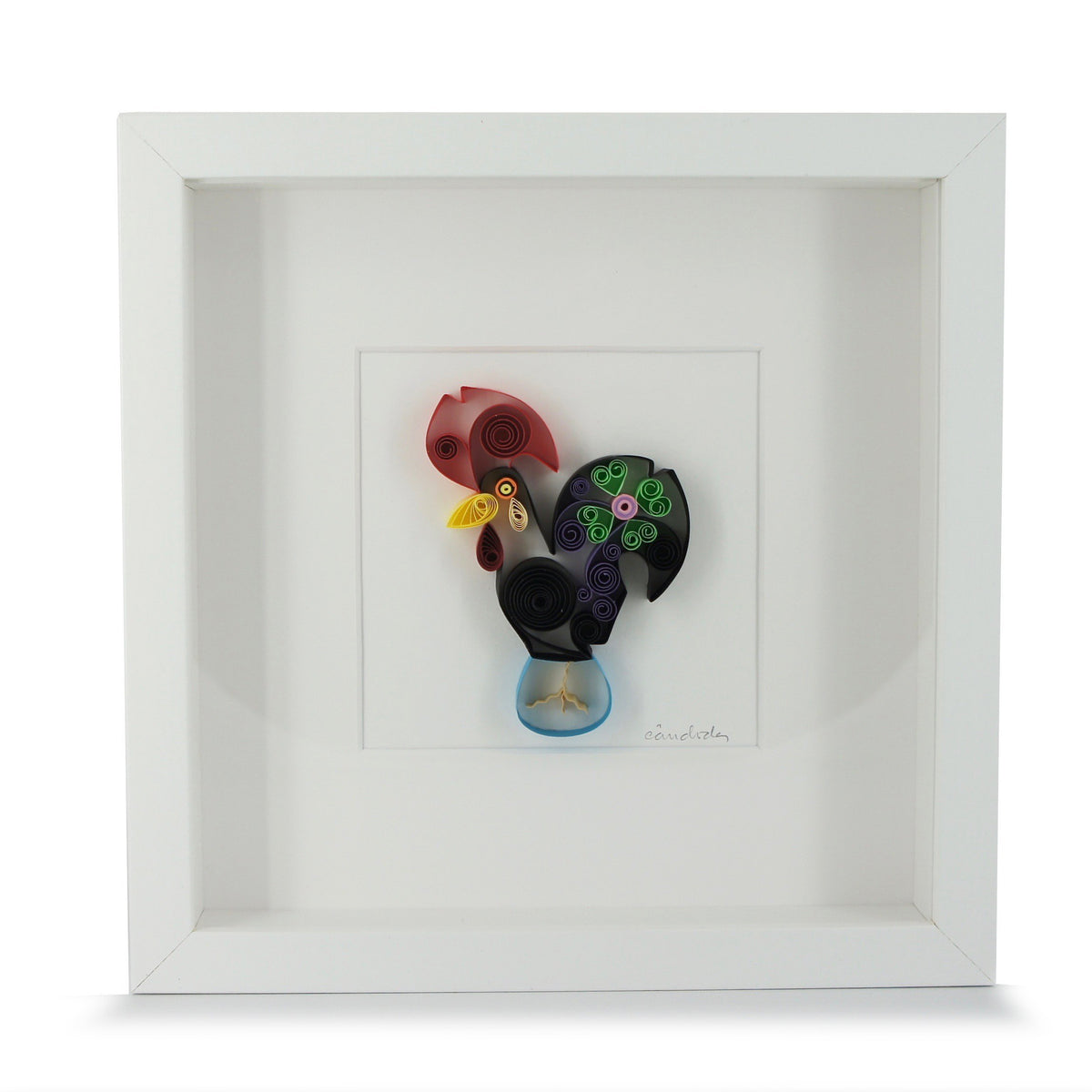 Quilling-Bild "Hahn von Barcelos"