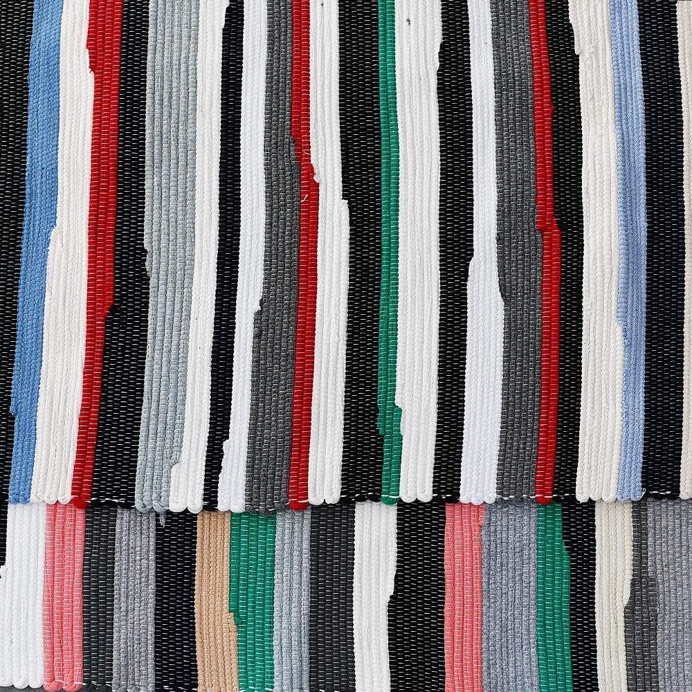 Large-striped cotton rug