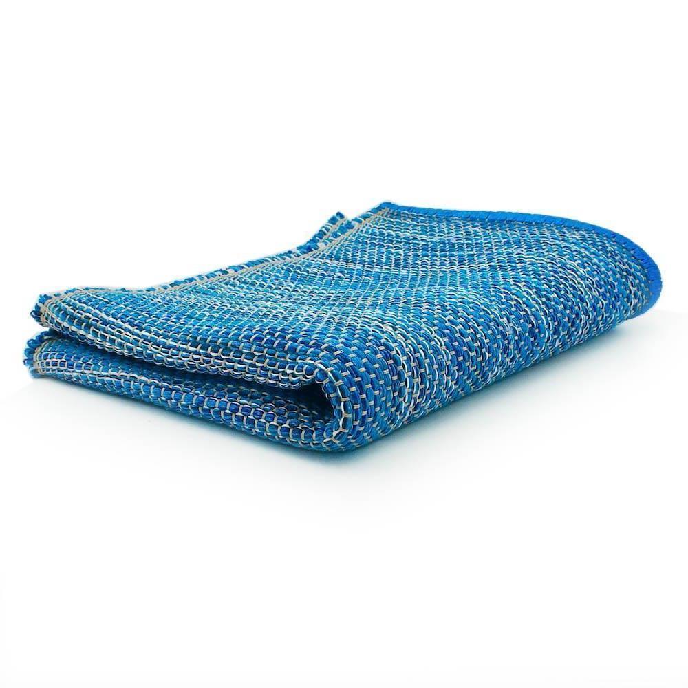 Turquoise blue regional cotton rug