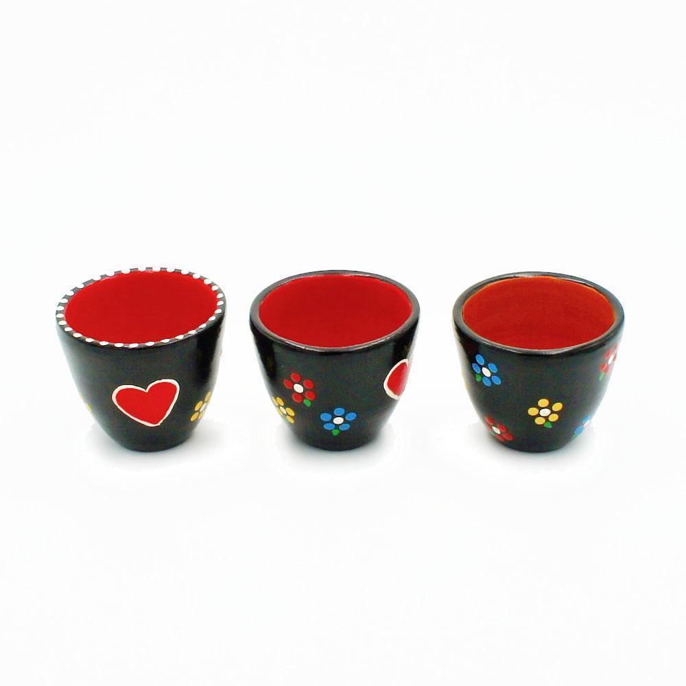 Painted and varnished clay vase