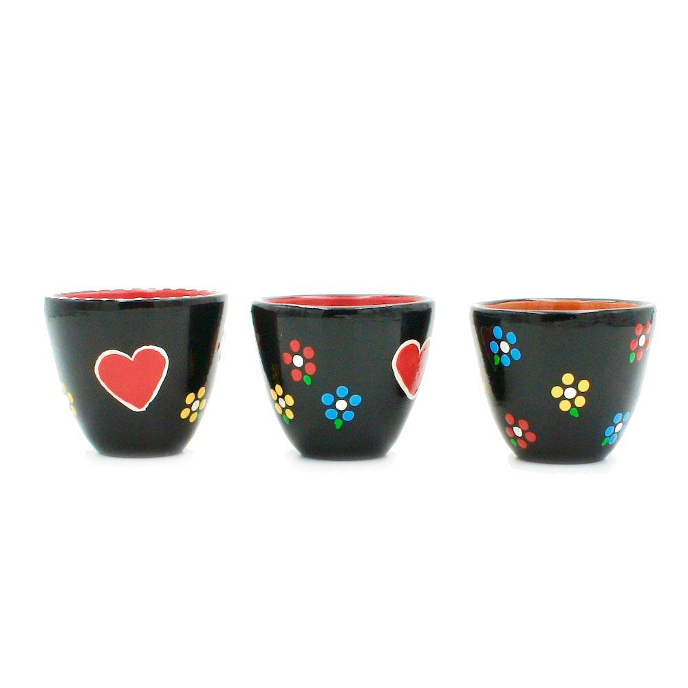 Painted and varnished clay vase