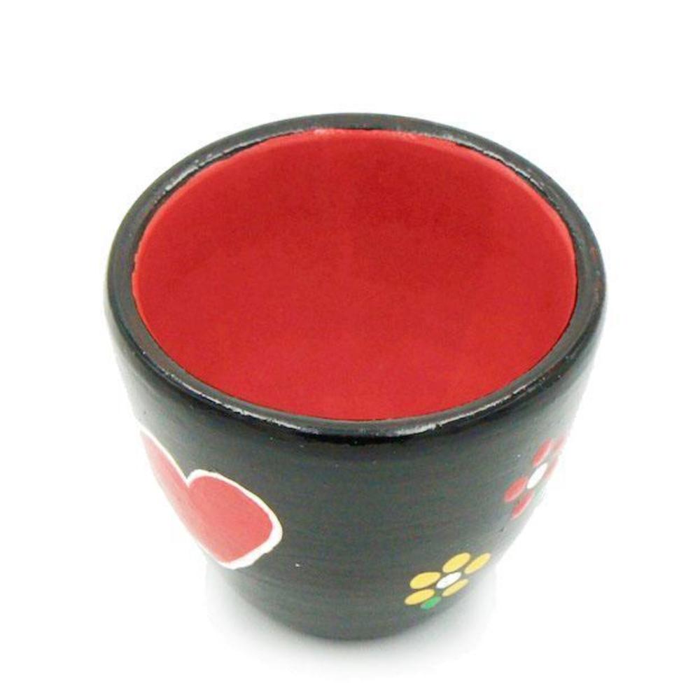Painted and varnished clay vase