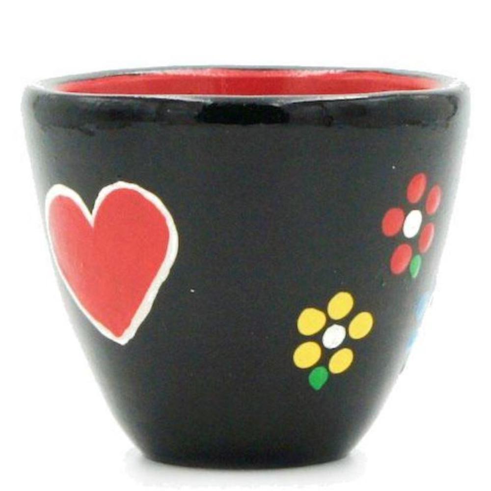Painted and varnished clay vase