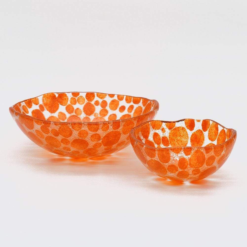 Vase en verre de Marinha Grande I Artisanat portugais Bol en verre orange