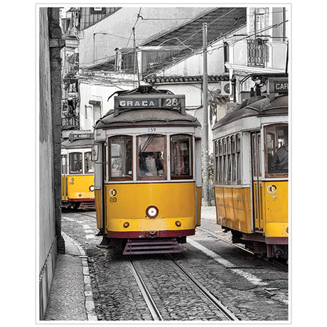 Affiche tramways jaunes de Lisbonne Affiche "Electrico"
