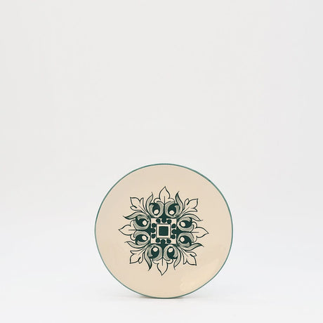 Assiette à pain motifs azulejos verts et blancs Assiette en céramique "Brasão" 12cm - Verte