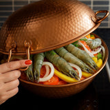 Authentique petite Cataplana en cuivre 2 couverts Cataplana en cuivre 1 à 2 couverts - 21cm