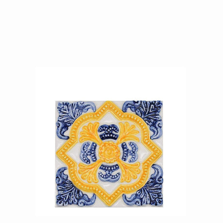 Azulejo du Portugal I Fabrication artisanale Azulejo Padrão à relief - 10x10cm