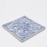 Azulejo en relief du Portugal I Bleu clair Azulejo Padrão à relief