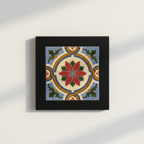 Azulejo hispano-maure artisanal 14x14cm | Fait main Portugal Azulejo Hispano-Maure 14x14cm