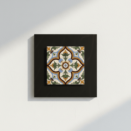 Azulejo hispano-maure artisanal 14x14cm | Fait main Portugal Azulejo Hispano-Maure 14x14cm