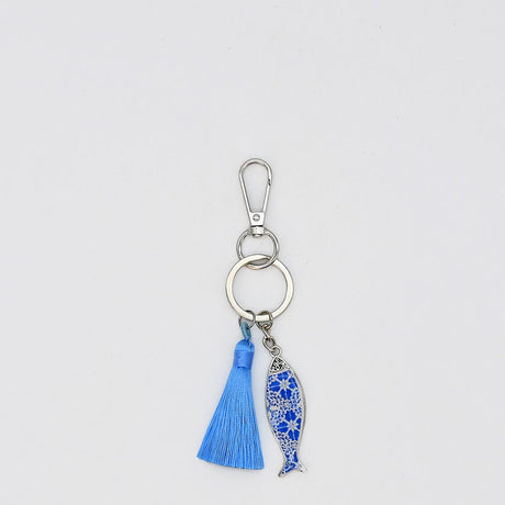 Bague carrée aux motifs azulejos I Bijoux fantaisie portugais Porte-clés "Azulejos"