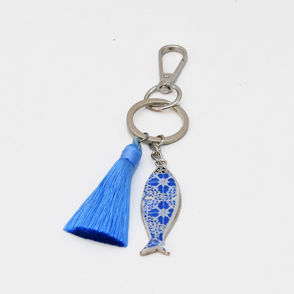 Bague carrée aux motifs azulejos I Bijoux fantaisie portugais Porte-clés "Azulejos"