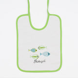 Bavoir vert en coton aux motifs sardines portugaises Bavoir en coton "Sardinhas" - Vert