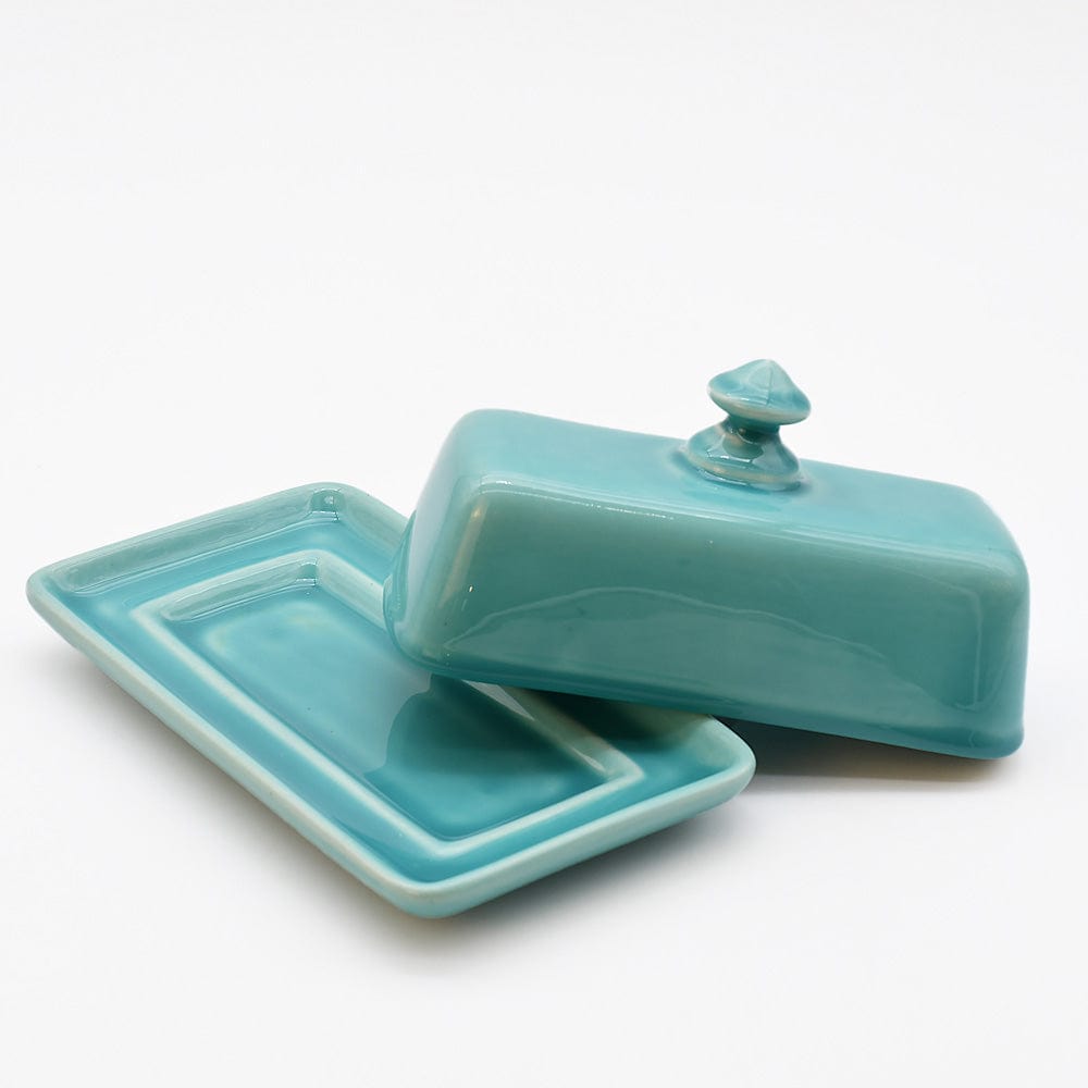 Beurrier turquoise en céramique portugaise Beurrier en céramique - Turquoise