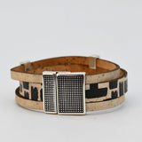 Bracelet en liège tressé noir – Unisexe, élégant et artisanal Bracelet en liège