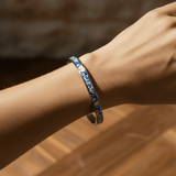 Bracelet en métal aux motifs azulejos bleus I Bijoux fantaisie portugais Bracelet "Azulejos"