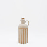 Carafe rayée moka et blanche avec bouchon en liège Carafe à bouchon rayée "Costa Nova Mar" 18cm - Moka