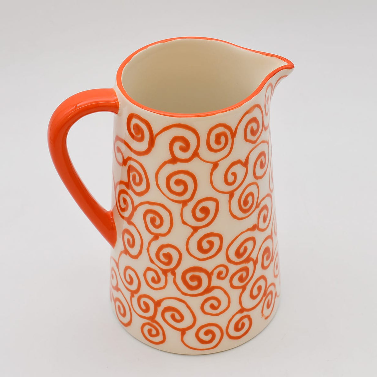 Carafe Tourbillon orange en céramique artisanale Carafe “Redemoinho” - Orange