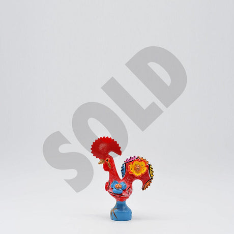 Coq du Portugal rouge en terre cuite par Prazeres Cota Coq de Barcelos 15cm rouge - Prazeres Côta