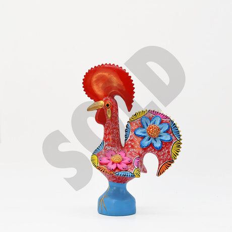 Coq du Portugal rouge en terre cuite Prazeres Cota Coq de Barcelos 30cm rouge - Prazeres Côta