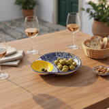 Coupe à olives traditionnelle du Portugal Petite assiette à olives en céramique "Azulejos" - Jaune