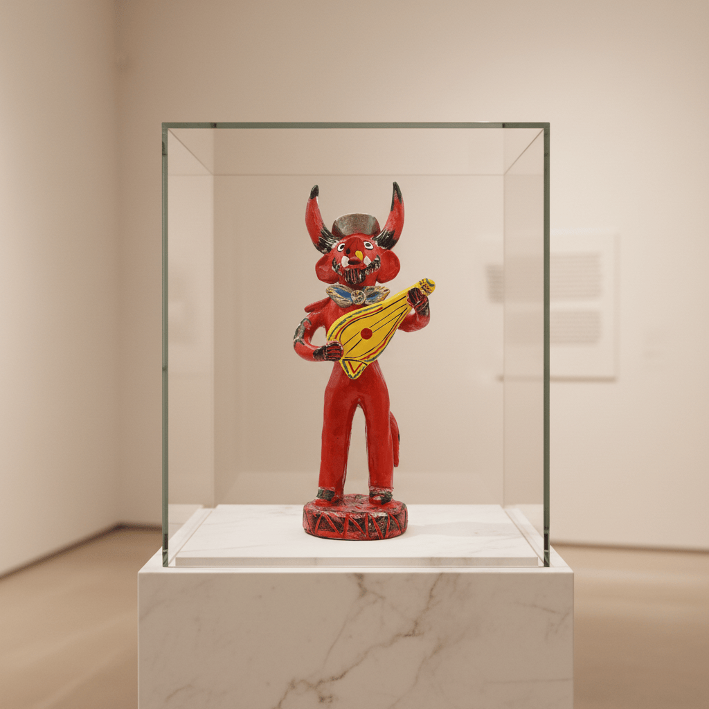 Diable jouant de la guitare en terre cuite - Original de Prazeres Cota Diabo com guitarra 30cm - Prazeres Côta