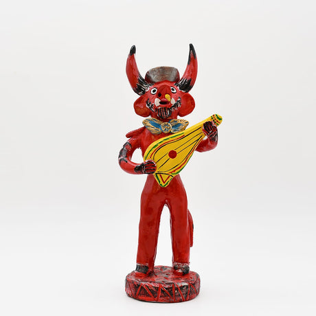Diable jouant de la guitare en terre cuite - Original de Prazeres Cota Diabo com guitarra 30cm - Prazeres Côta