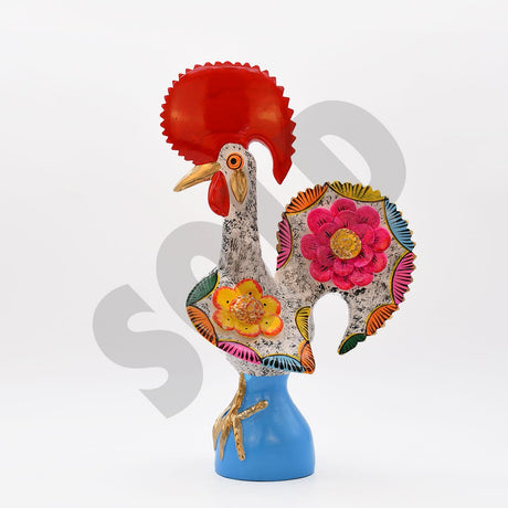 Grand Coq de Barcelos blanc 40 cm | Prazeres Côta Portugal Coq de Barcelos 40cm blanc - Prazeres Côta