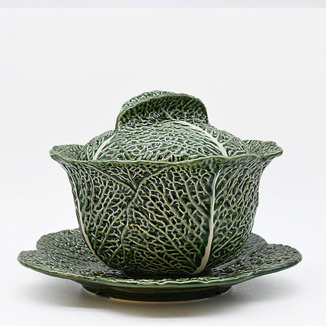 Grande soupière en forme de chou I Vaisselle traditionnelle portugaise Soupière en céramique en forme de chou - 27cm