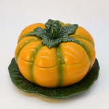 Grande soupière en forme de citrouille I Vaisselle traditionnelle portugaise Soupière en céramique en forme de citrouille