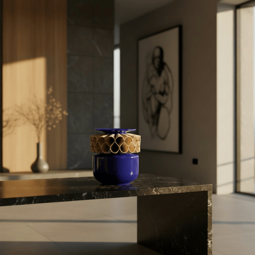 Jarra de Rufos – Jarre artisanale portugaise en faïence bleue Vase en céramique "A Jarra de Rufos" - Bleu