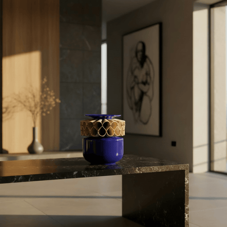 Jarra de Rufos – Jarre artisanale portugaise en faïence bleue Vase en céramique "A Jarra de Rufos" - Bleu