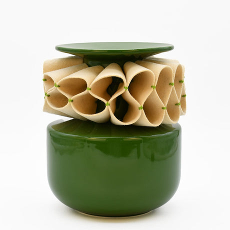 Jarra de Rufos – Jarre artisanale portugaise en faïence verte Vase en céramique "A Jarra de Rufos" - Vert