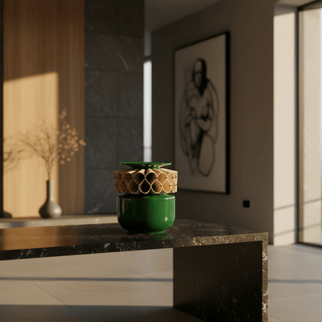 Jarra de Rufos – Jarre artisanale portugaise en faïence verte Vase en céramique "A Jarra de Rufos" - Vert