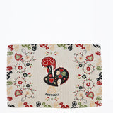 Lot de 2 Set de table Coq portugais en tissu Set de table "Galo"- Lot de 2