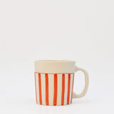 Mug rayé rouge et blanc en céramique portugaise I Vente en ligne Mug rayé en céramique "Costa Nova Mar" - Rouge