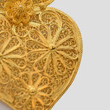 Pendentif Coeur de Viana en argent doré 8 cm I Bijoux du Portugal Coração de Viana I Pendentif en argent doré - 8cm