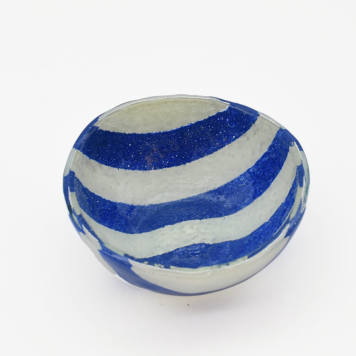Petit bol en verre de Marinha Grande bleu & blanc I Artisanat portugais Saladier en verre "Marinha Grande" - Bleu