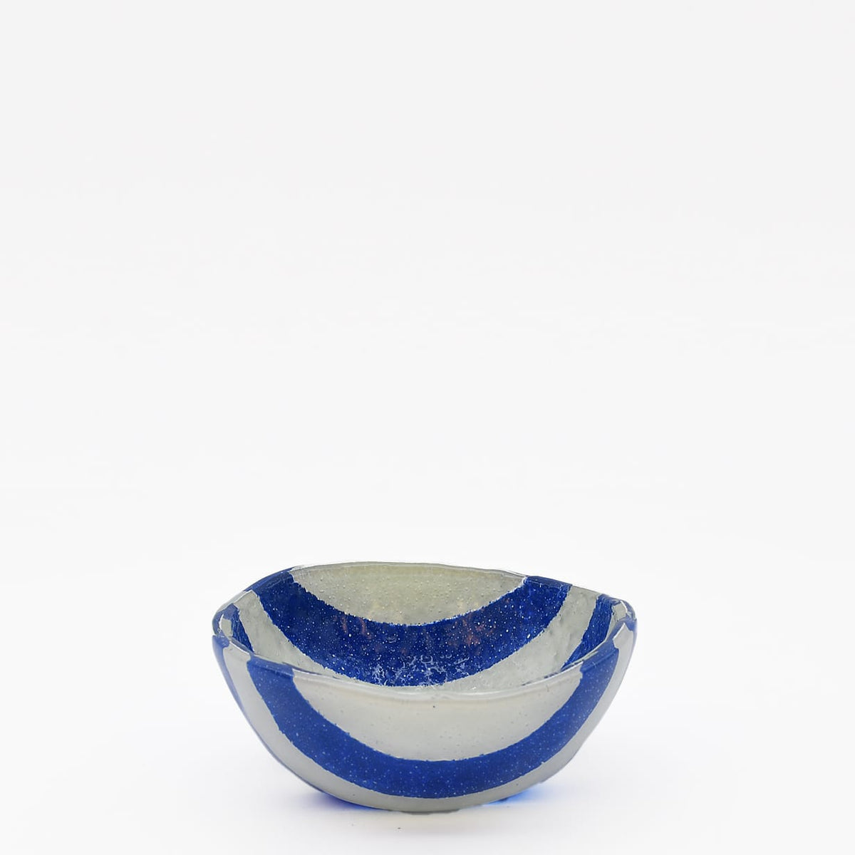 Petit bol en verre de Marinha Grande bleu & blanc I Artisanat portugais Saladier en verre "Marinha Grande" - Bleu