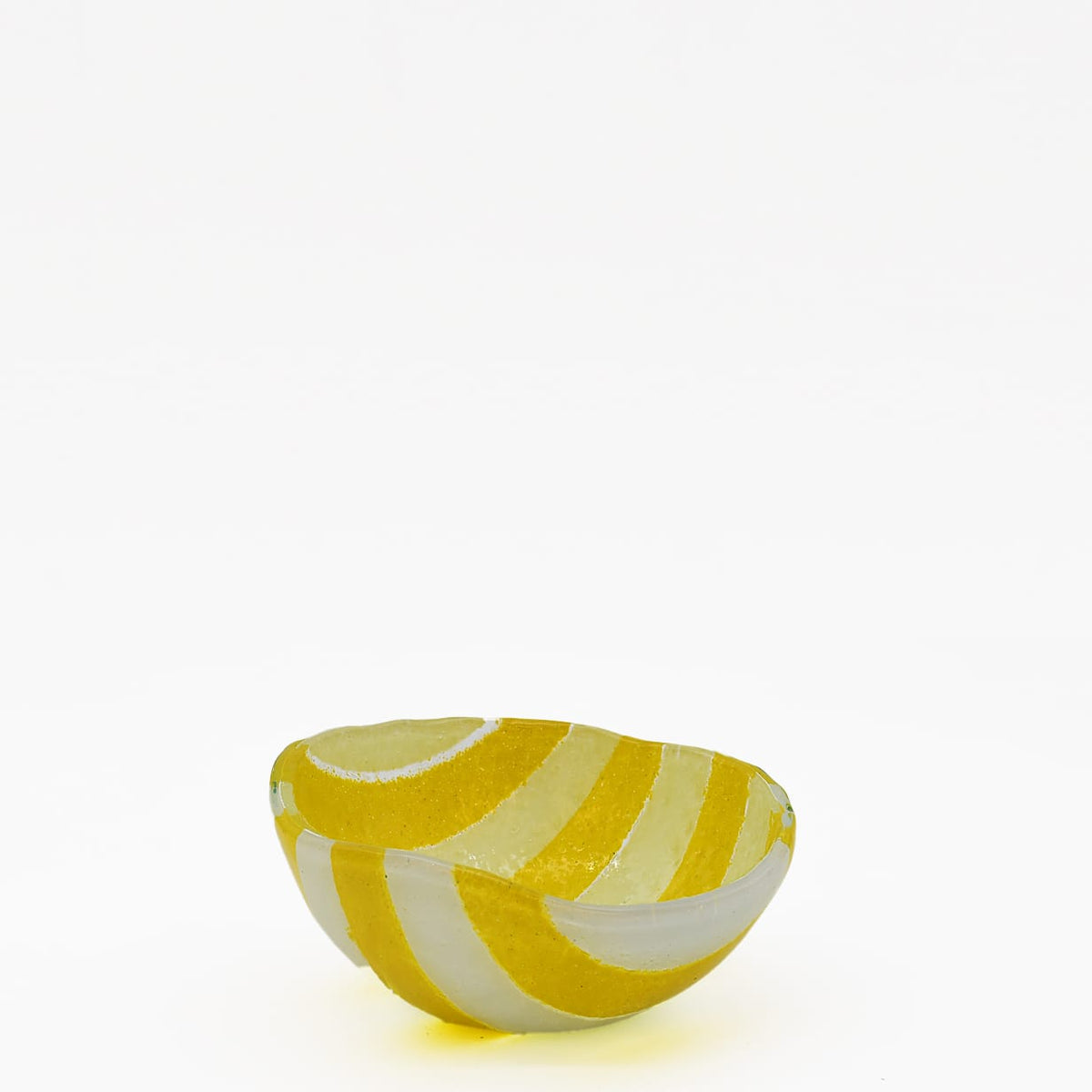 Petit bol en verre de Marinha Grande jaune & blanc I Artisanat portugais Saladier en verre "Marinha Grande" - Jaune